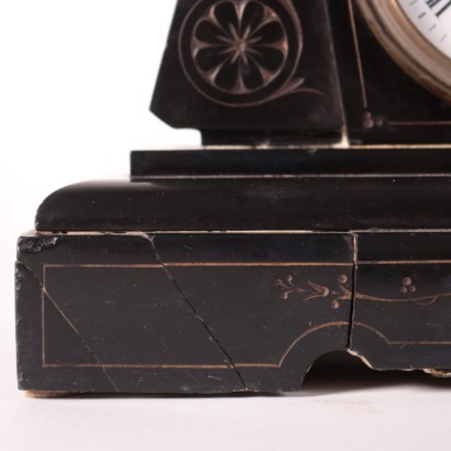 Table Clock Black Marble France 19th Century