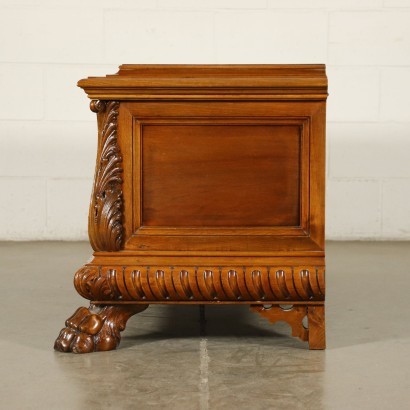 Neo-Renaissance Revival Chest Walnut Marple Italy 20th Century