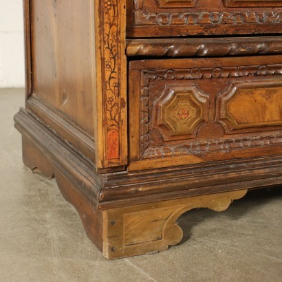 Engraved Chest of Drawers Poplar Silver Fir Walnut Italy 18th Century