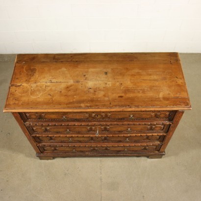 Engraved Chest of Drawers Poplar Silver Fir Walnut Italy 18th Century