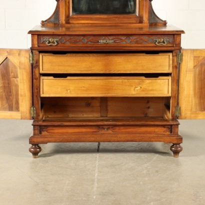 Neo-Gothique Chest of Drawers With Mirror Italy 20th Century