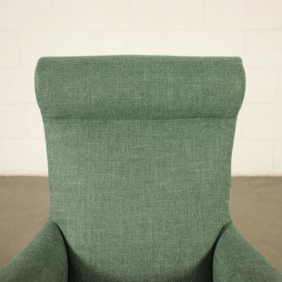 Armchair Foam Metal Brass Fabric Italy 1960s