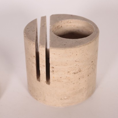 Travertine Marble Ashtray and Paper Holder Viterbo Italy 1960s-1970s