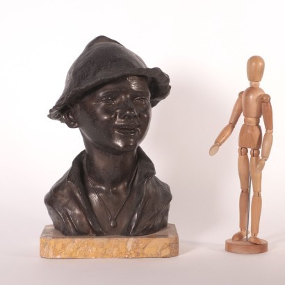 Enfant des Rues Giovanni De Martino (1870-1935/38) Bronze Italie 1900