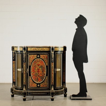 Cupboard In The Style Of Boulle Bronze Marble Glass Brass Italy 1900