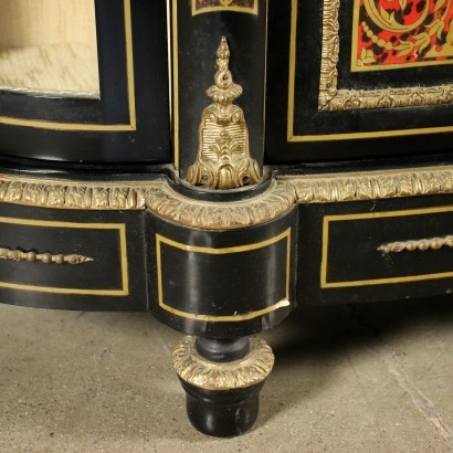 Cupboard In The Style Of Boulle Bronze Marble Glass Brass Italy 1900