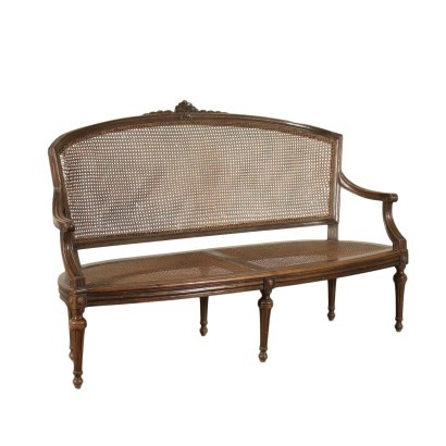 Sofa Neoclassical Walnut Italy Early 20th Century