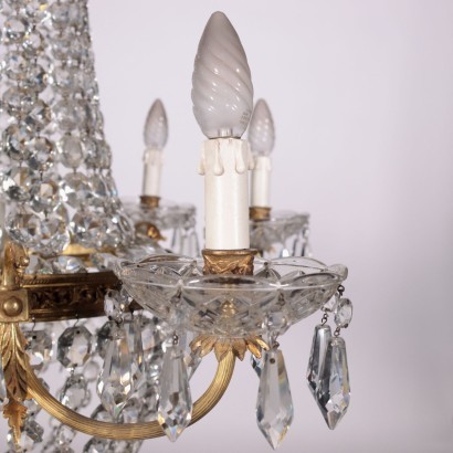 Empire Revival Chandelier Glass Italy 20th Century