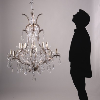 Maria Theresa's Style Chandelier Glass Italy 20th Century