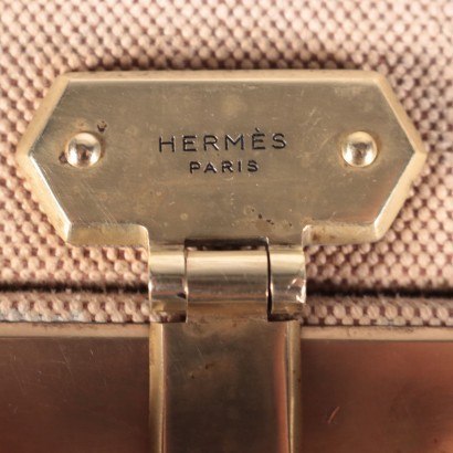 Hèrmes Suitcase Fabric Leather 74cm France 1940s-1950s