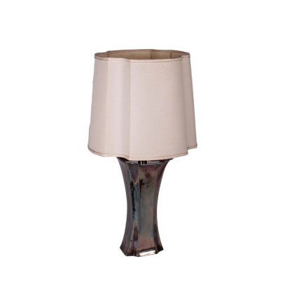 Lamp Silvered Metal Fabric Milan Italy 1960s-1970s Carlo Mozzoni