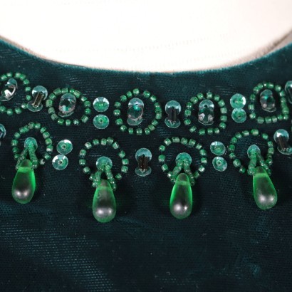 Vintage Emerald Dress Velvet 1960s-1970s