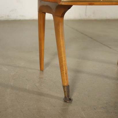 Bedside Tables Mahogany Veneer Glass Brass Italy 1950s-1960s