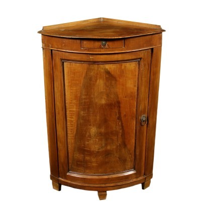 Restoration Corner Cabinet Walnut Italy 19th Century