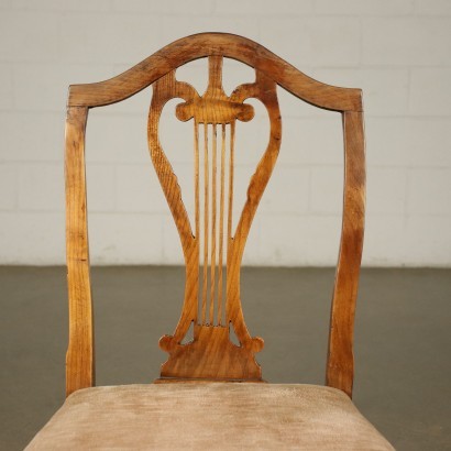 Antik, Stuhl, antike Stühle, antiker Stuhl, antiker italienischer Stuhl, antiker Stuhl, neoklassizistischer Stuhl, Stuhl des 19. Jahrhunderts, Gruppe von fünf Verzeichnisstühlen