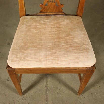 Group of 5 Directoire Chairs Cherry Padded Italy 19th Century