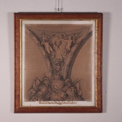 Empire Frames with Prints Pear Wood Italy 19th Century