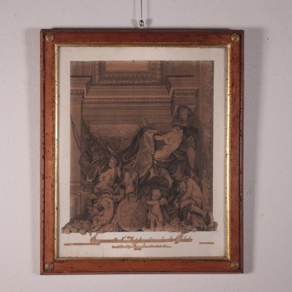 Empire Frames with Prints Pear Wood Italy 19th Century