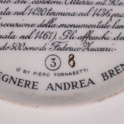 Piero Fornasetti (1913-1988) Porcelain Plate Milan Italy 1960s