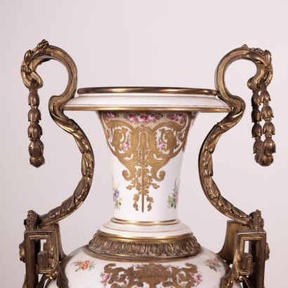 Grande Vaso in Porcellana e Bronzo