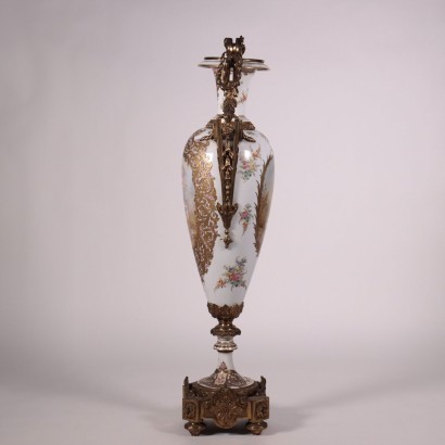 Porcelain Vase Gilded Bronze Paris France Late '800