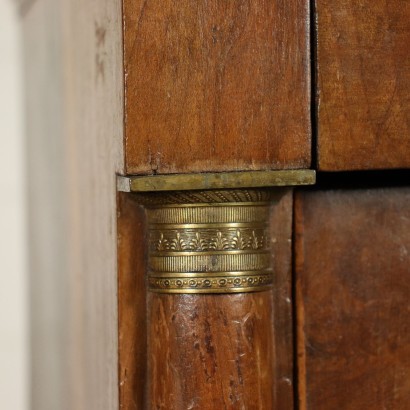 Pair of Empire Bedside Tables Walnut Italy 19th Century