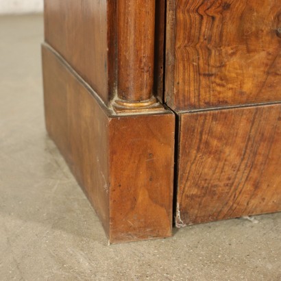 Pair of Empire Bedside Tables Walnut Italy 19th Century