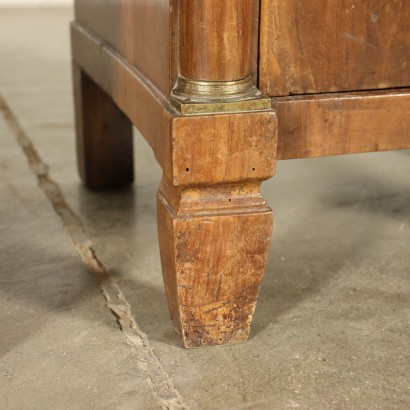 Pair of Empire Bedside Tables Walnut Italy 19th Century