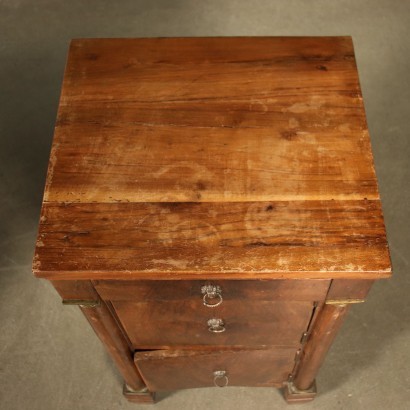 Pair of Empire Bedside Tables Walnut Italy 19th Century