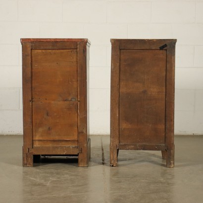 Pair of Empire Bedside Tables Walnut Italy 19th Century