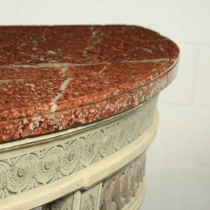 Console Neo-Classical Poplar Red Marble Piedmont Italy Second Half 700