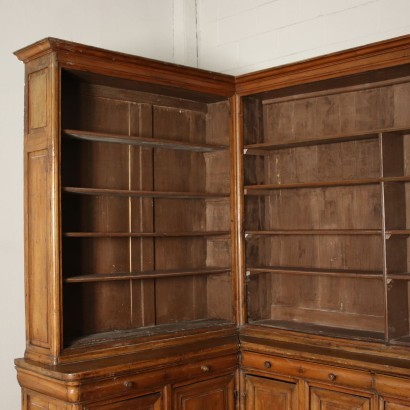 Pair of Charles X Bookcases Walnut Poplar Italy 19th Century