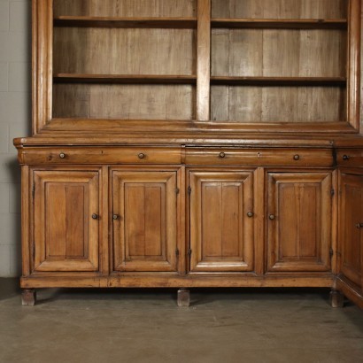 Pair of Charles X Bookcases Walnut Poplar Italy 19th Century