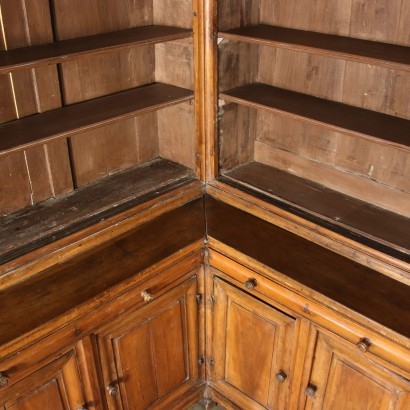 Pair of Charles X Bookcases Walnut Poplar Italy 19th Century