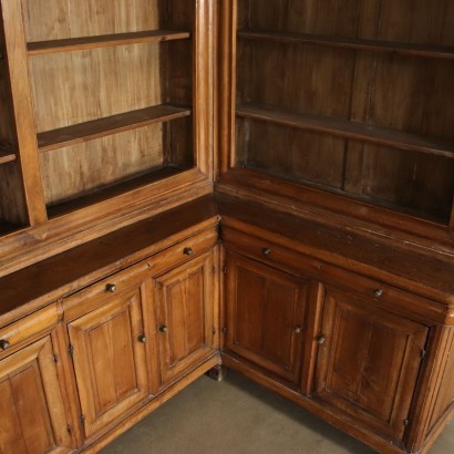 Pair of Charles X Bookcases Walnut Poplar Italy 19th Century