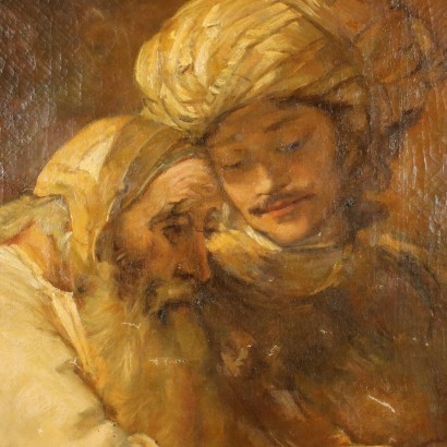 Jacob Blessing the Sons of Joseph Oil On Canvas 19th Century