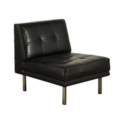 Fauteuil Simili Cuir Italie Années 1960