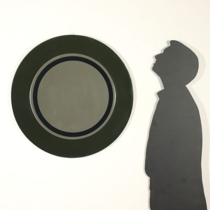 Miroir Bois Verre Miroir Verre Fumé Italie Années 1960