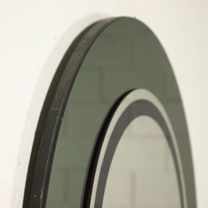 Miroir Bois Verre Miroir Verre Fumé Italie Années 1960