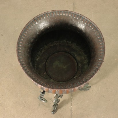 Basin on Tripod Wrought Iron Copper Italy 20th Century