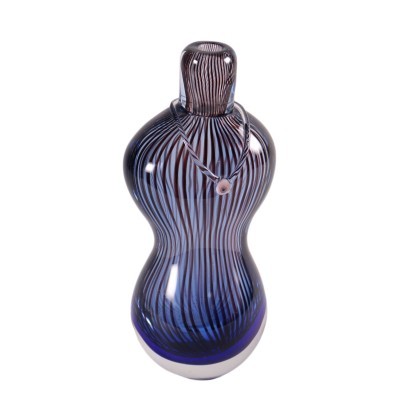 Glass Vase Murano Italy 1980s