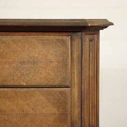 Neo-Classical Revival Open Desk Walnut Veneer Brass Italy 20th Century