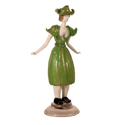 Female Figure Statue Blown Glass Murano Italy 1960s