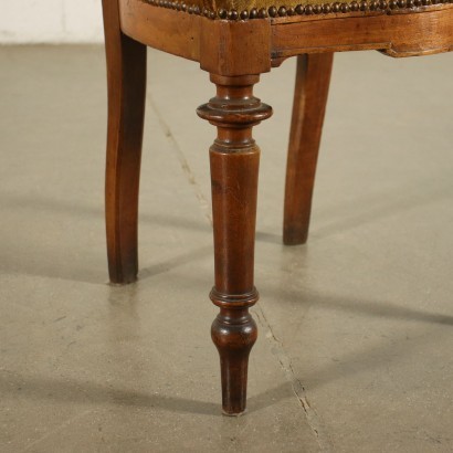 Group of 4 Ubertine Chairs Walnut Padded Italy 19th Century