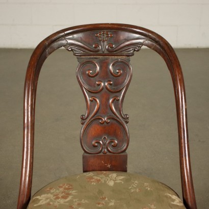 antique, chaise, chaises antiques, chaise antique, chaise italienne antique, chaise antique, chaise néoclassique, chaise du XIXe siècle, Groupe de cinq chaises Gondola Resta