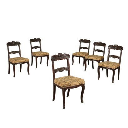 Gruppo di Sei Sedie Luigi Filippo