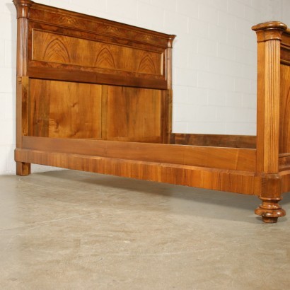 Ligurian Charles X Bed Walnut Veneer Liguria Italy 19th Century