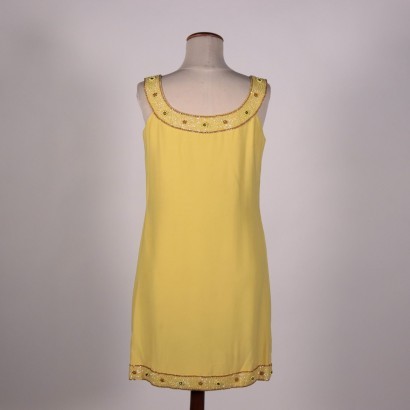 1970s Vintage Yellow Dress Italy