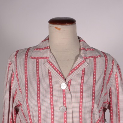 Vintage Pink Tartan Dress Cotton 1940s-1950s