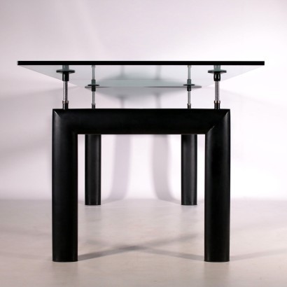 Le Corbusier Table Metal Glass Italy 1980s 1990s